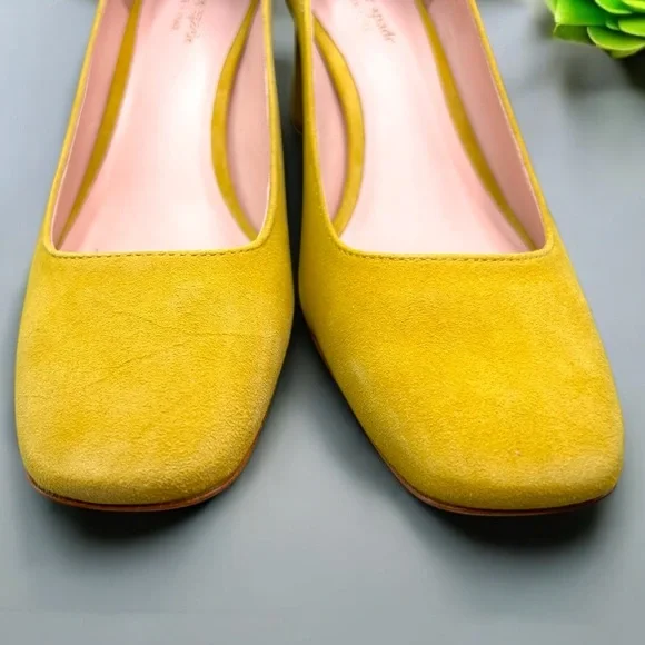 KATE SPADE NEW YORK Kylah Slip-On Pumps - Mustard Suede - Size 9 M - Picture 6 of 10